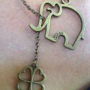 Drop Lucky Elephant Necklace