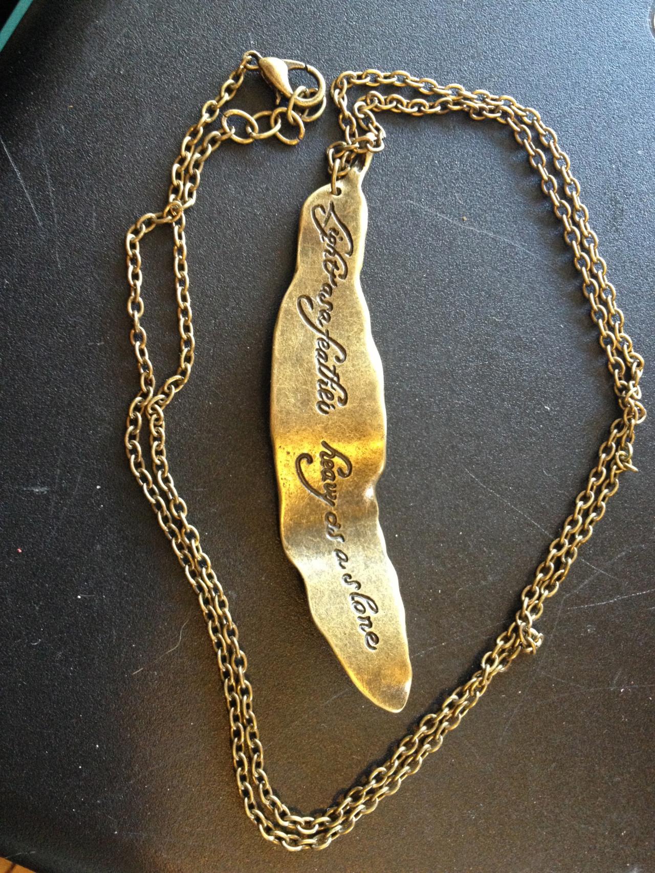 Light As A Feather Bronze Metal Necklace