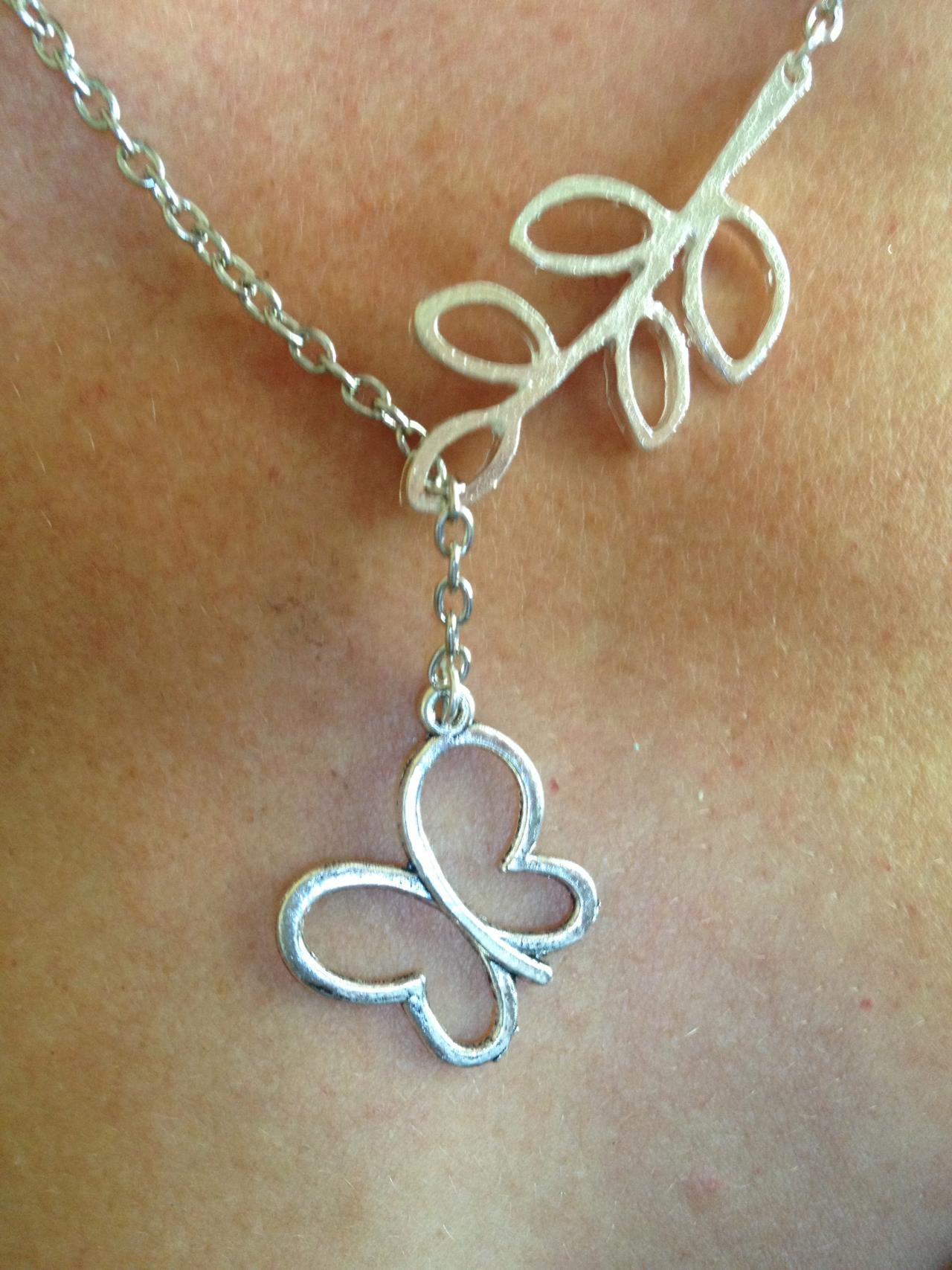 Drop Butterfly Necklace