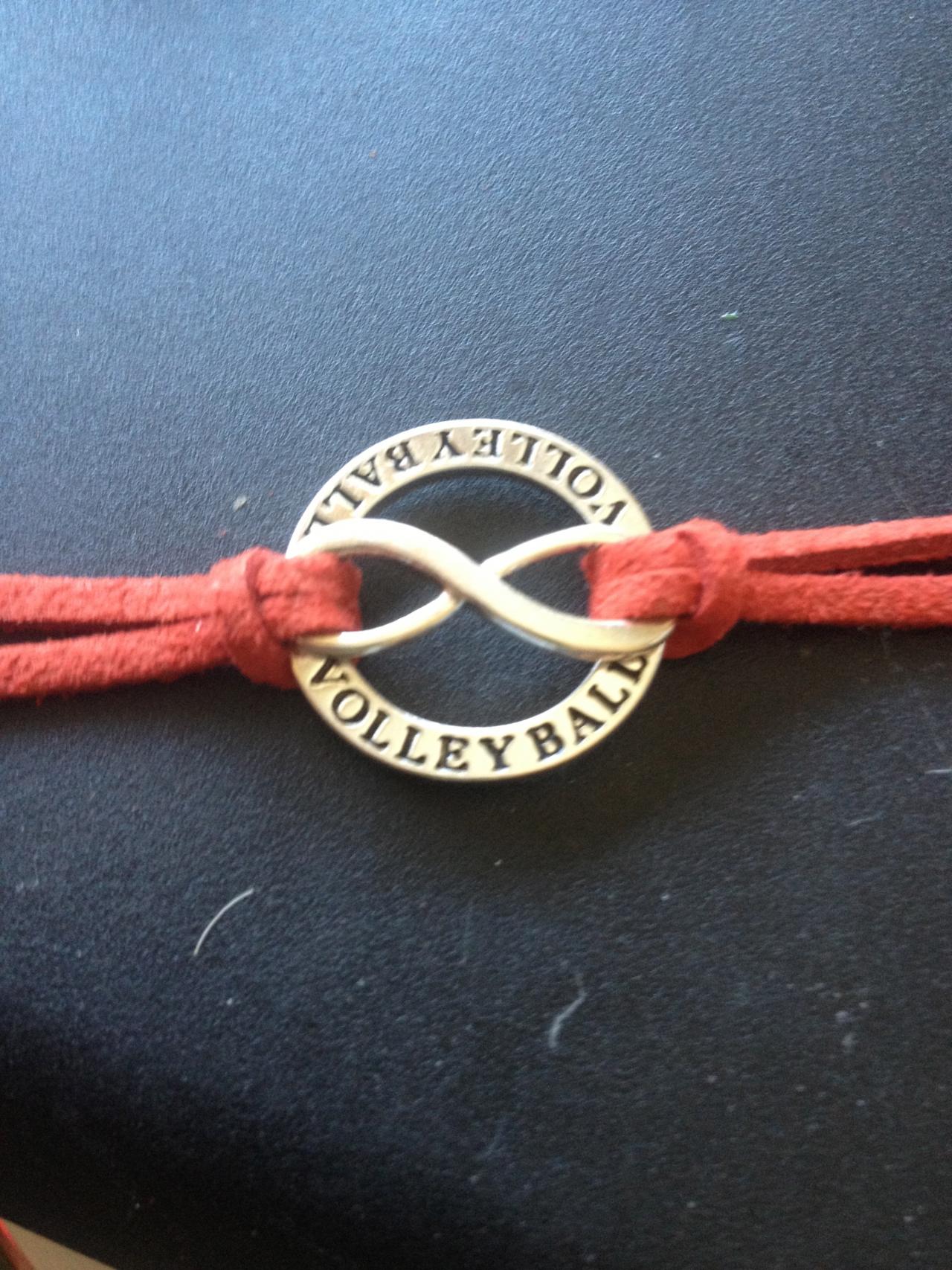 Volleyball Forever Bracelet....custom Colored Strap