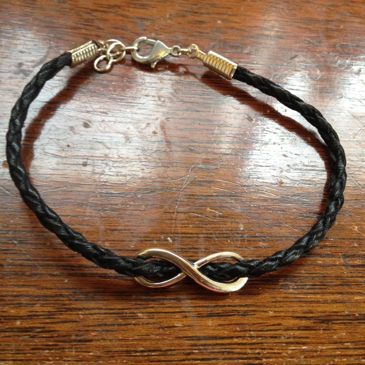Black Infinity Cord Bracelet